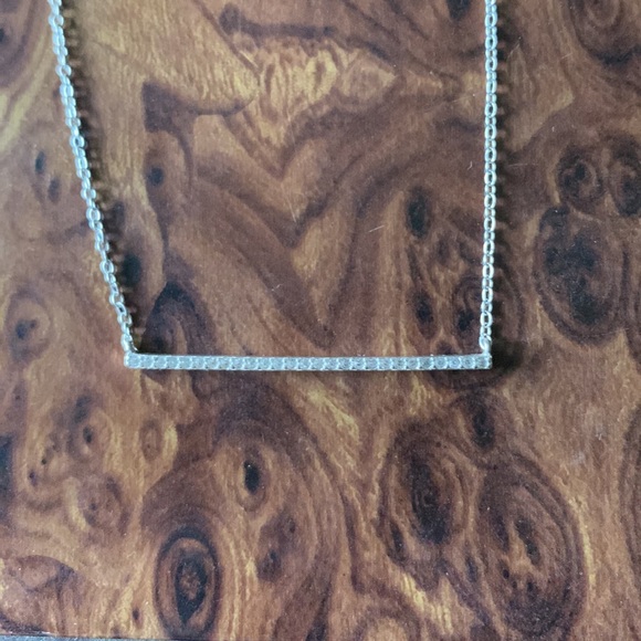 LINE PENDANT WITH CRISTALS THIN CHAIN NECKLACE ⛓️ - Picture 4 of 10